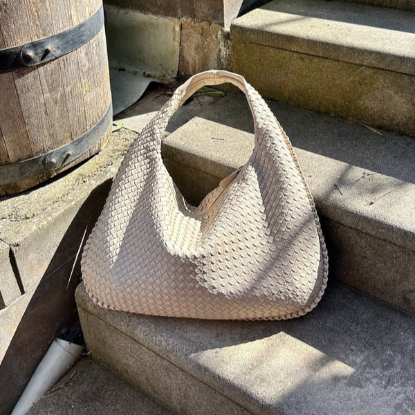 Intrecciato Woven Shoulder Tote