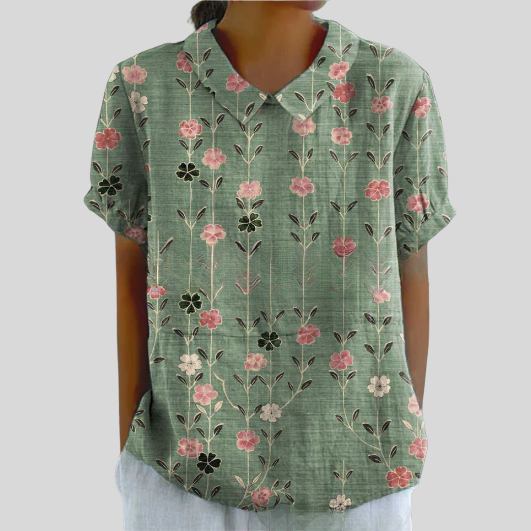 Floral Print Collared Casual Shirt
