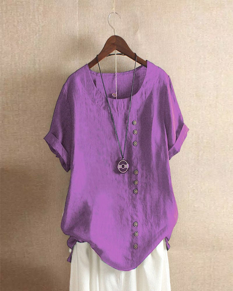Women's Button-Detail Short-Sleeve Top