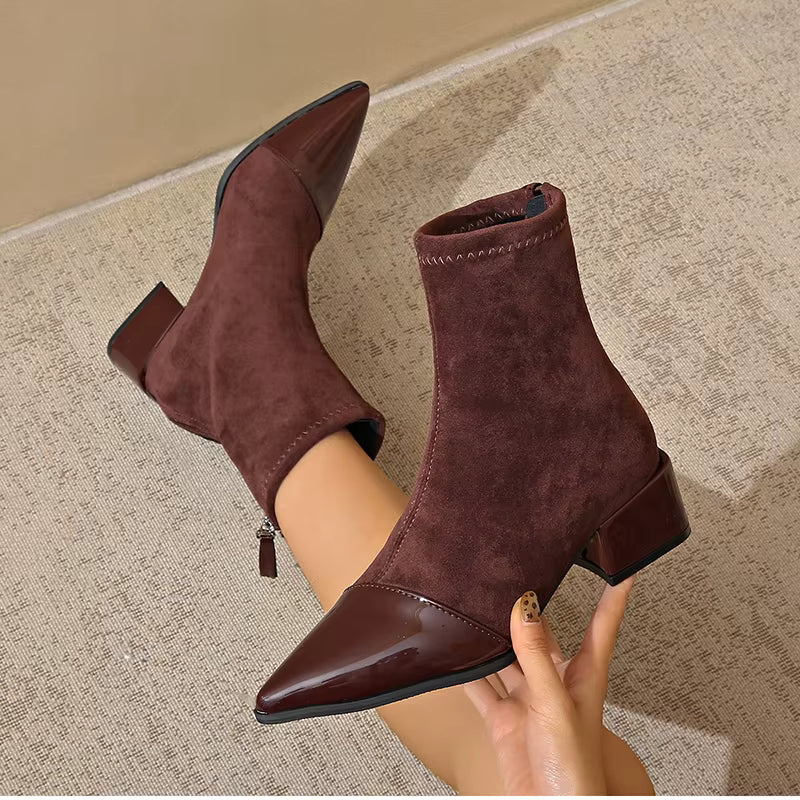Mid-Block Heel Ankle Boots