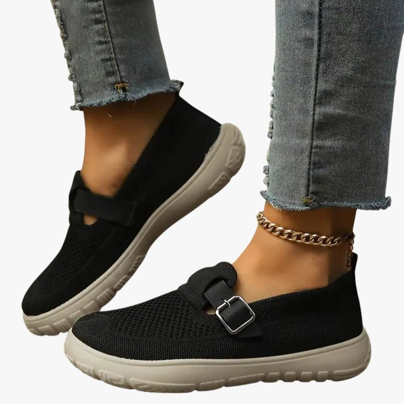 Supportive Slip-On Buckle Walking Shoes