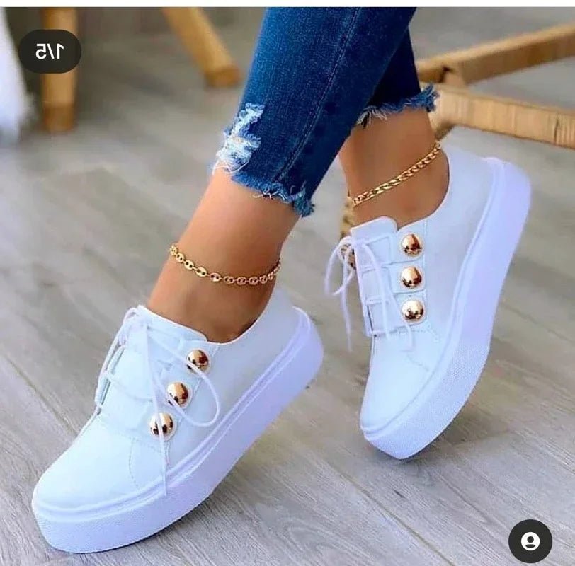 Cushioned Platform Lace-Up Trainers