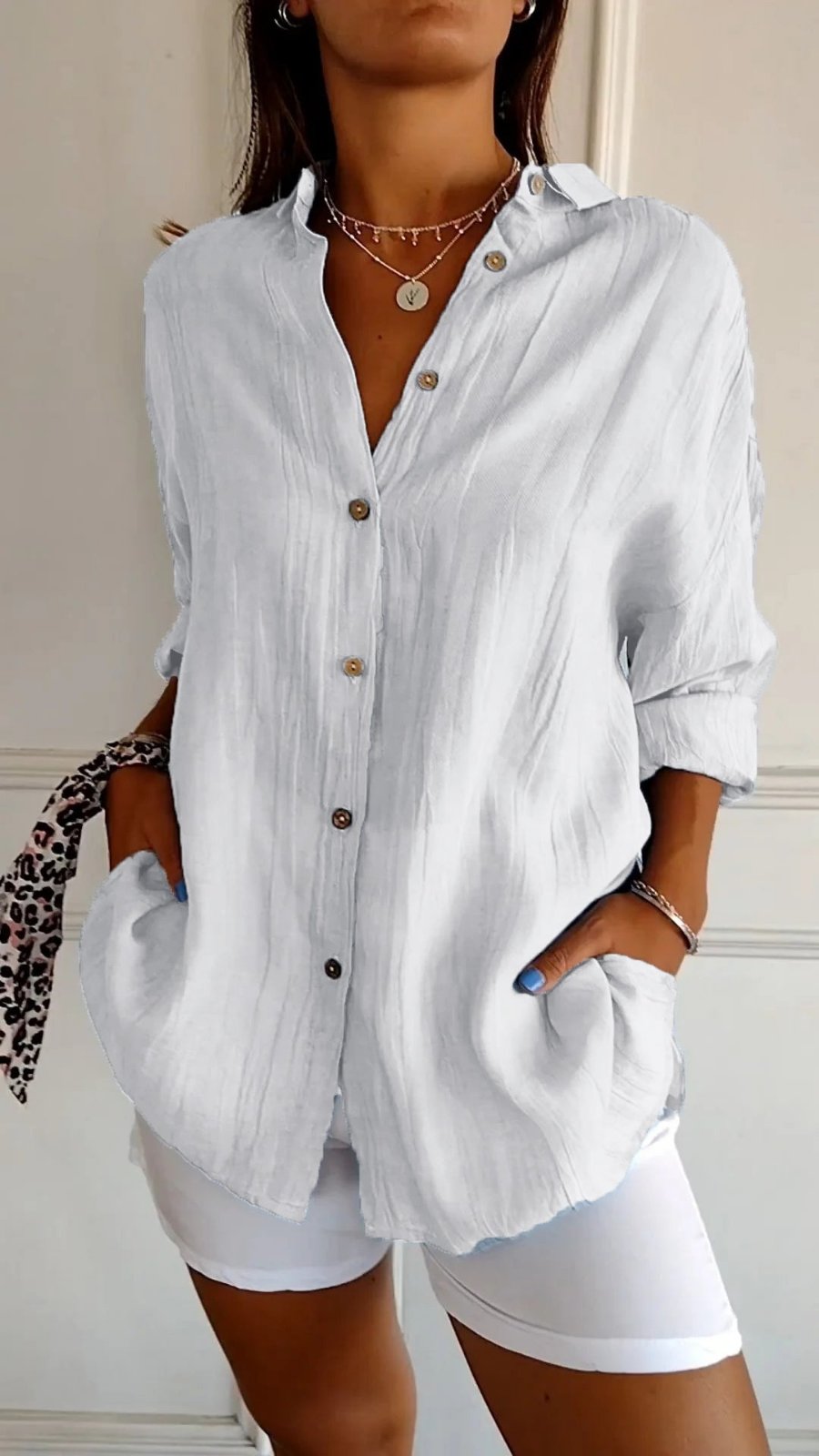 Relaxed Linen Button-Through Shirt