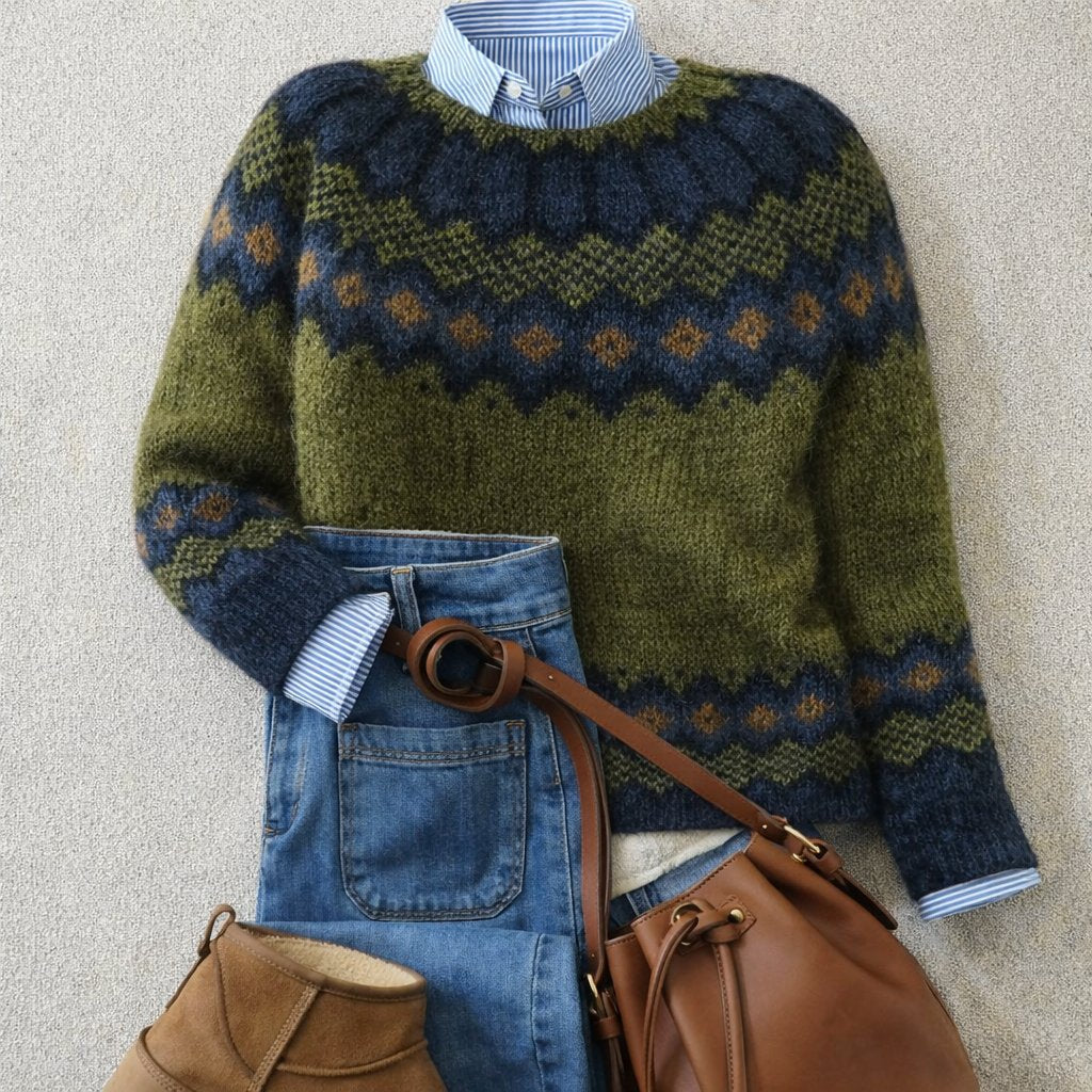 Fair Isle Pattern Relaxed Knit Jumper