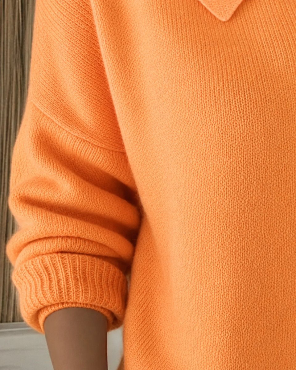 Ribbed Trim Polo Collar Knit Cardigan