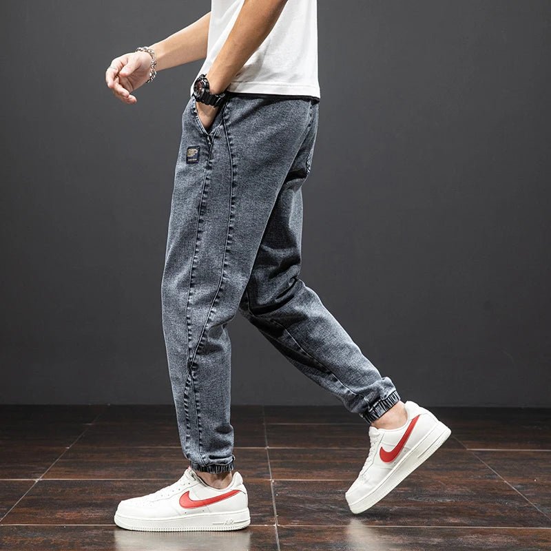 Men's Elastic-Waist Stretch Denim Joggers