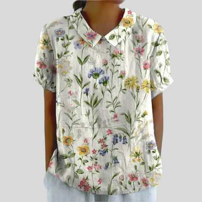 Floral Print Collared Casual Shirt