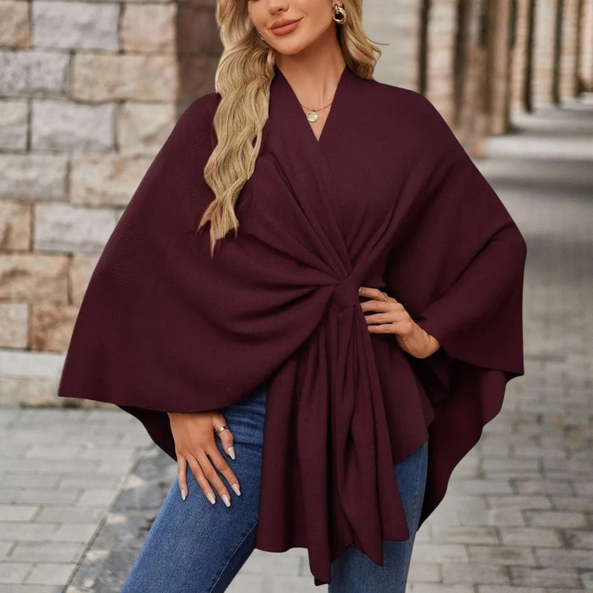 Draped Twist-Front Relaxed Top