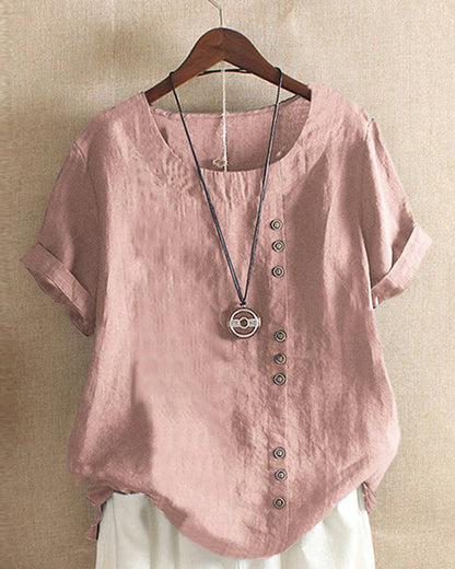 Women's Button-Detail Short-Sleeve Top