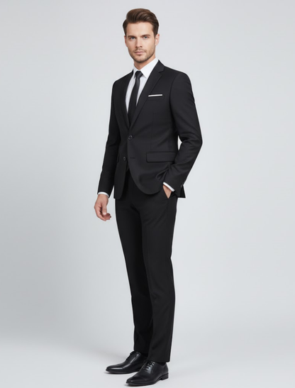 Men's Tailored Two-Piece Slim Fit Formal Suit