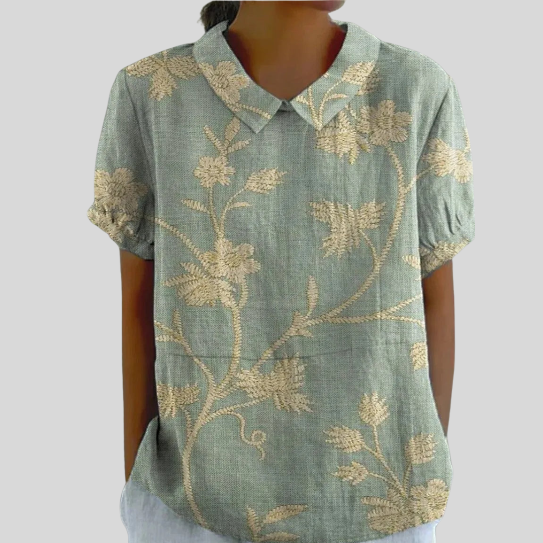 Floral Print Collared Casual Shirt