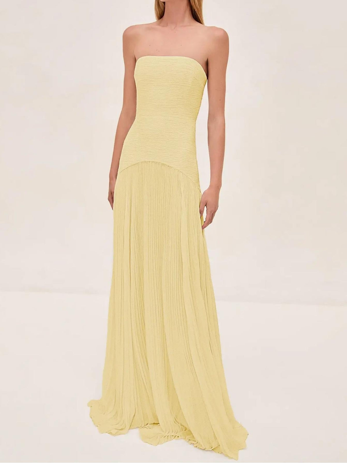 Bandeau Pleated Maxi Dress