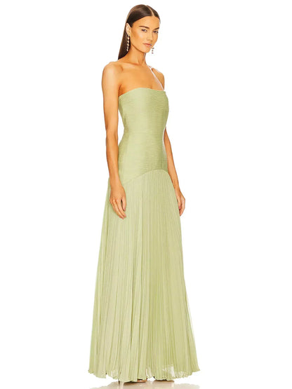Bandeau Pleated Maxi Dress
