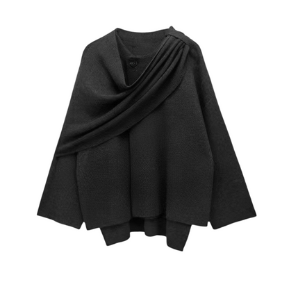 Flowing Draped Cape Overcoat