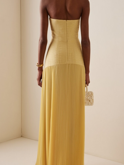 Bandeau Pleated Maxi Dress