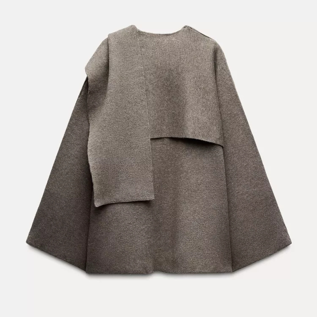 Flowing Draped Cape Overcoat