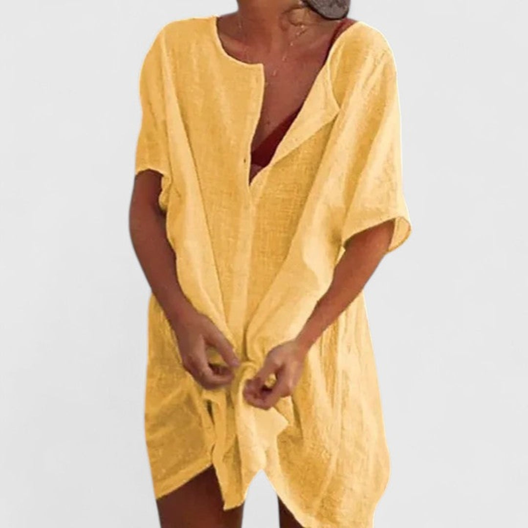 Women's Button-Down Beach Shirt and Shorts Set