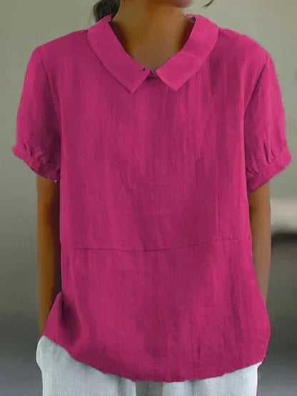 Peter Pan Collar Linen Shirt