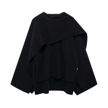 Flowing Draped Cape Overcoat