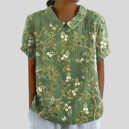 Floral Print Collared Casual Shirt