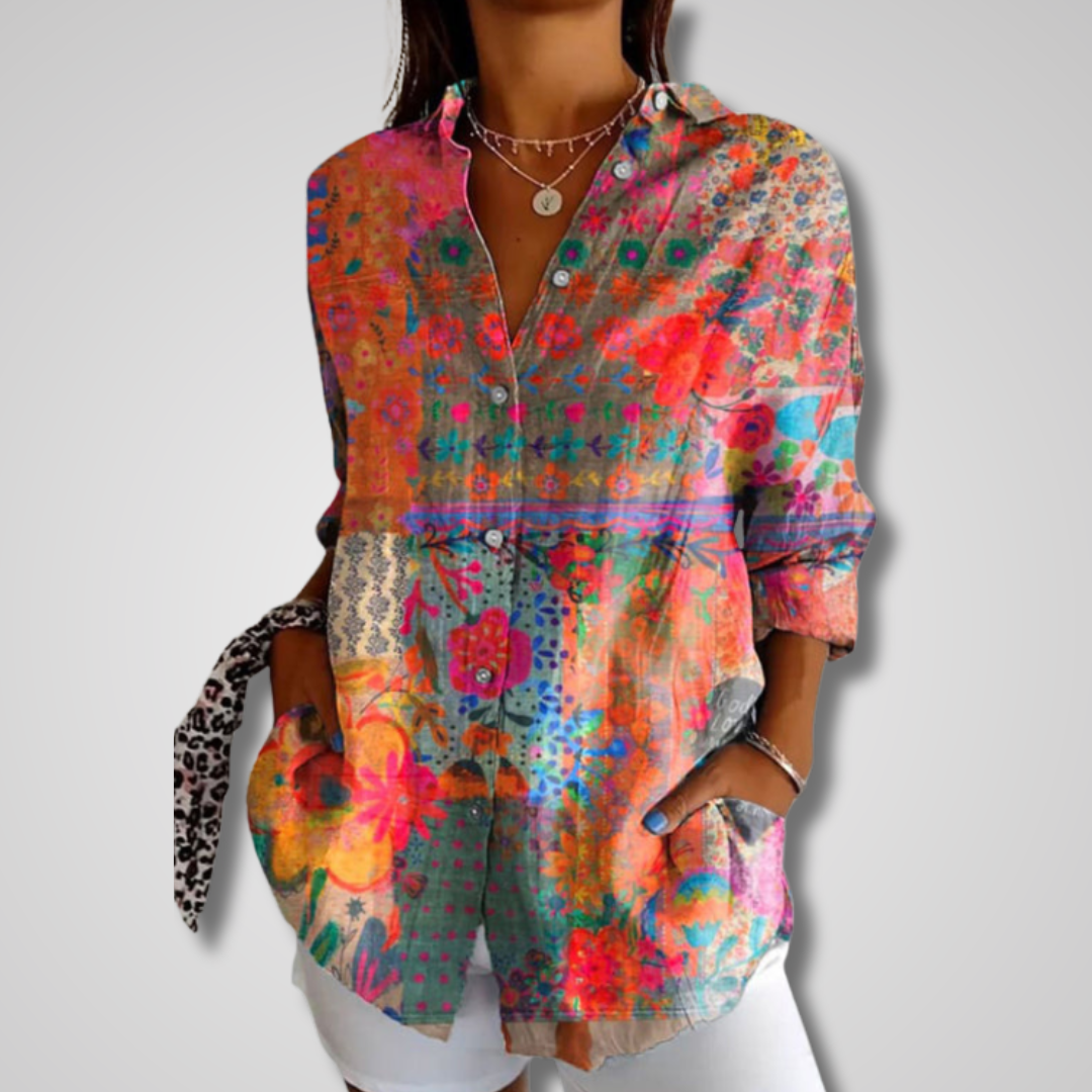 Women's Retro Relaxed Summer Blouse