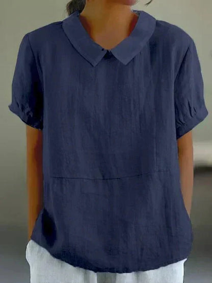 Peter Pan Collar Linen Shirt