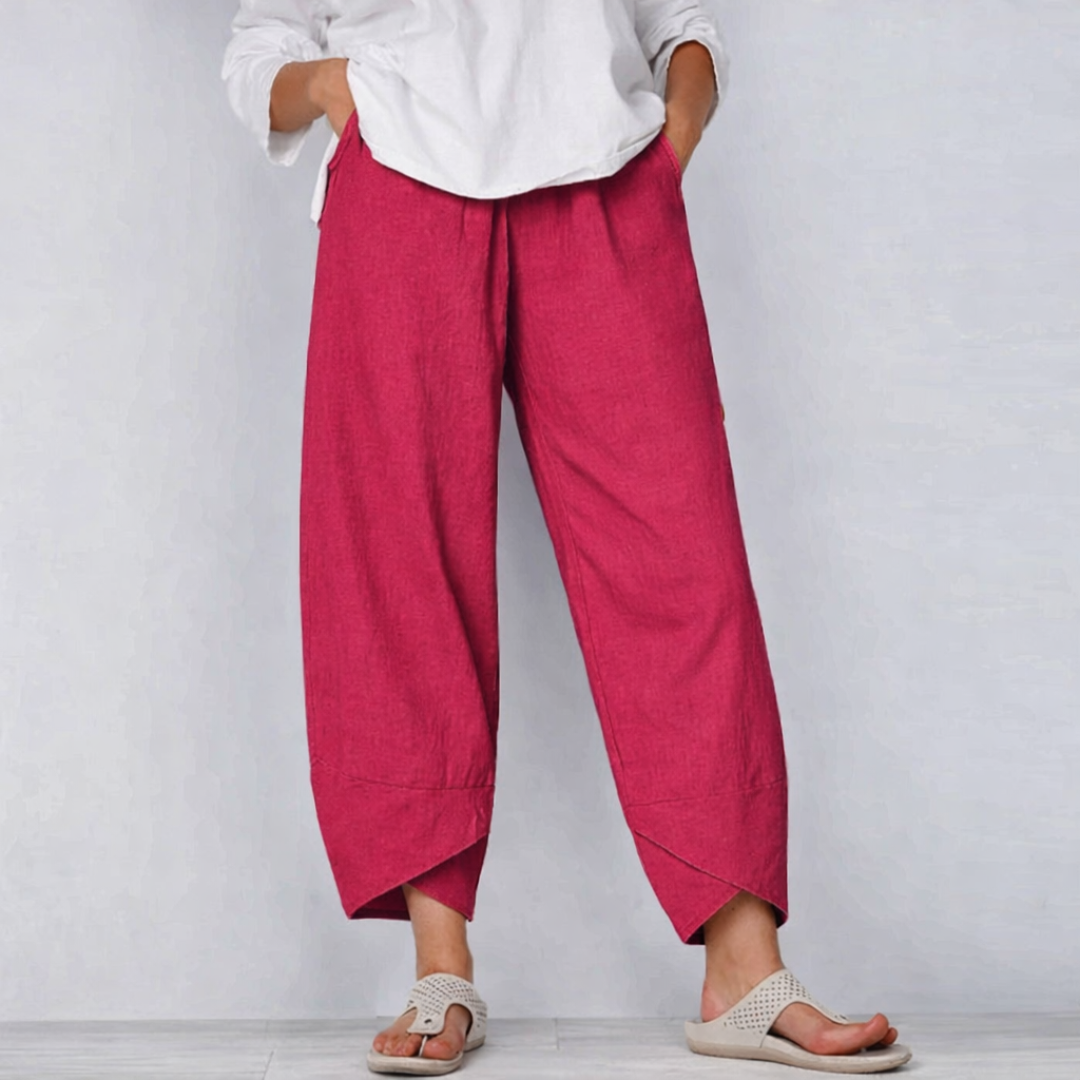 Wide-Leg Cropped Trousers with Relaxed Fit