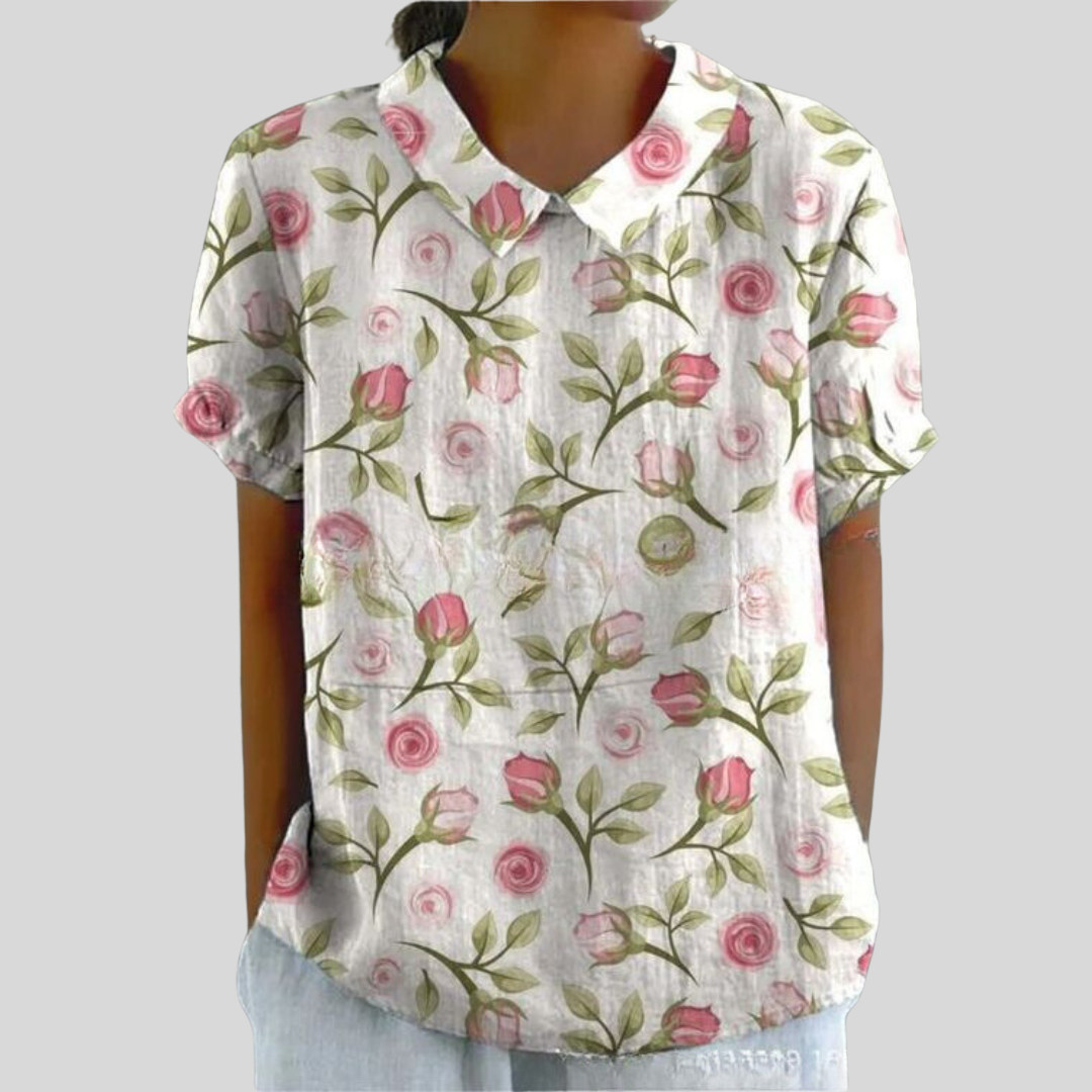 Floral Print Collared Casual Shirt