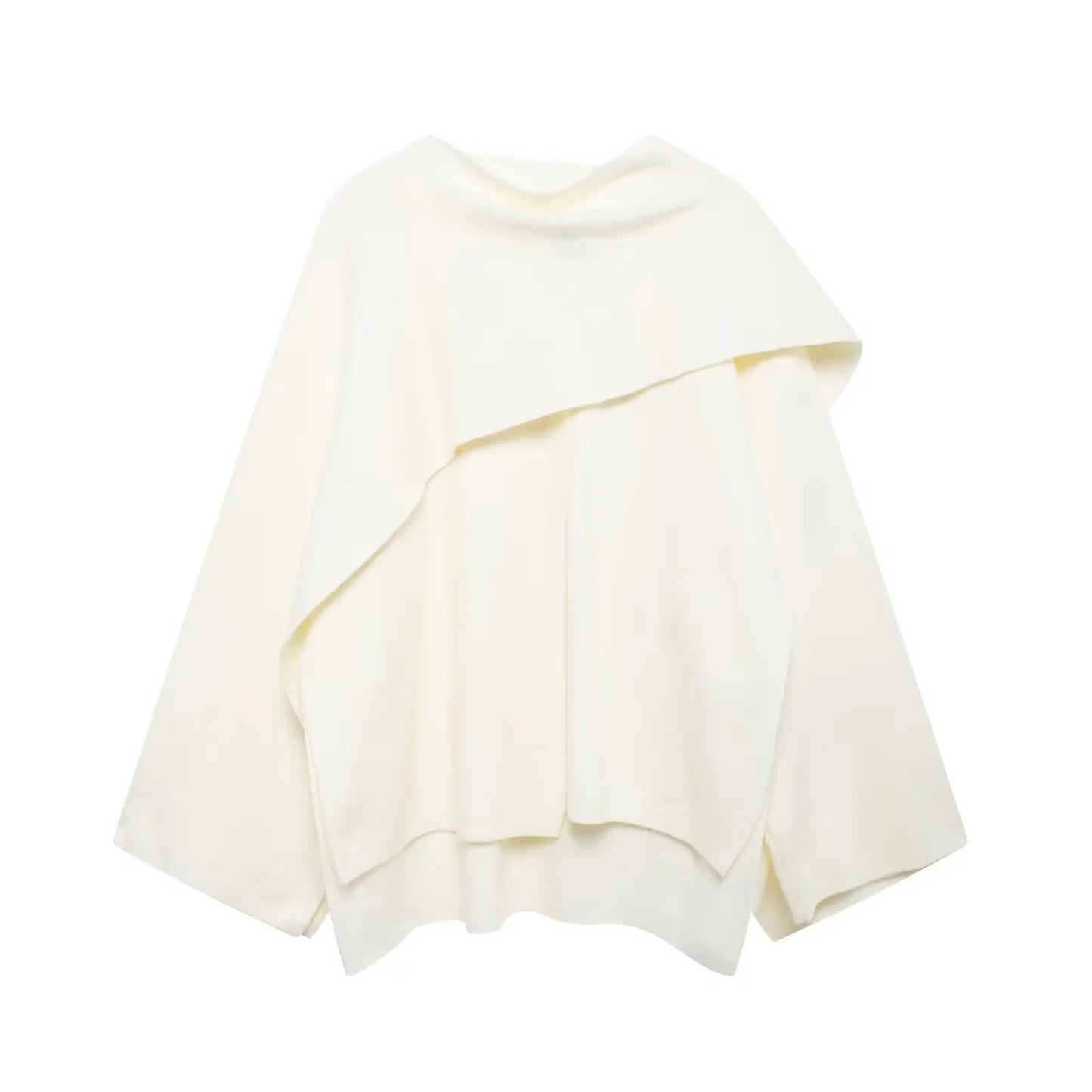 Flowing Draped Cape Overcoat