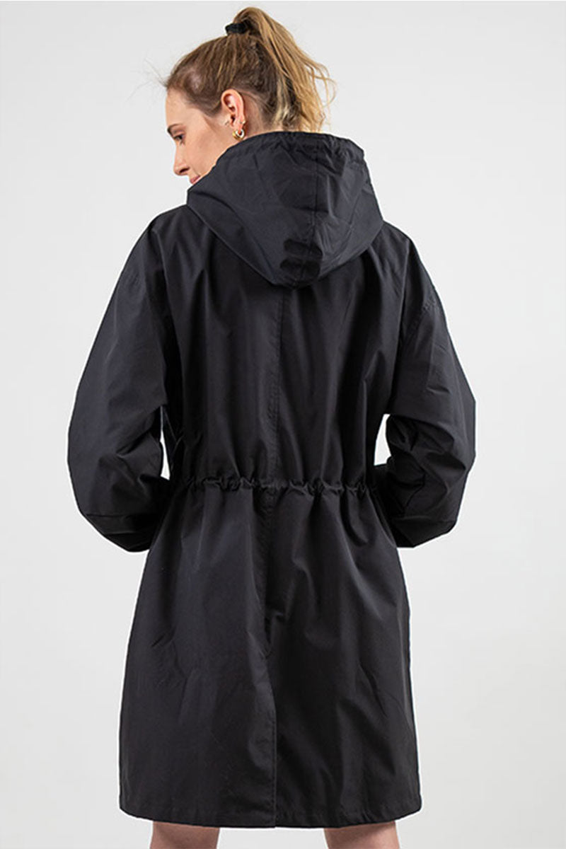 Women's Hooded Longline Button-Front Winter Coat