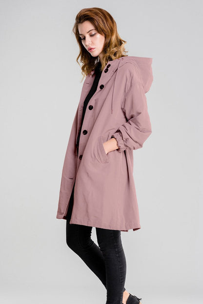 Women's Hooded Longline Button-Front Winter Coat