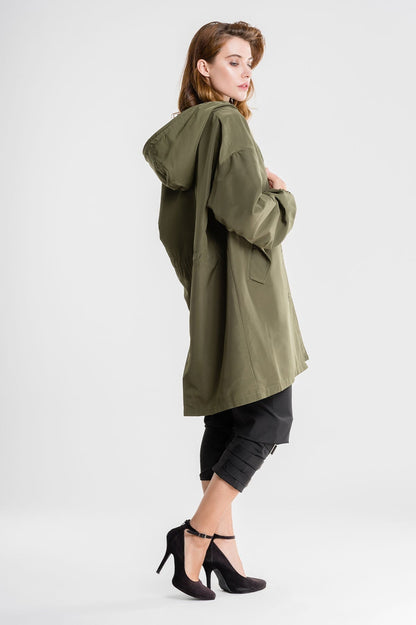 Women's Hooded Longline Button-Front Winter Coat