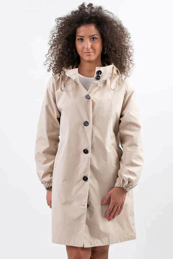 Women's Hooded Longline Button-Front Winter Coat