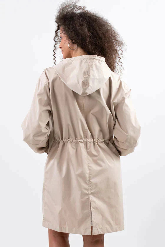 Women's Hooded Longline Button-Front Winter Coat