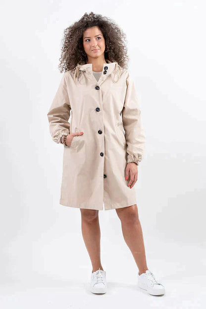 Women's Hooded Longline Button-Front Winter Coat