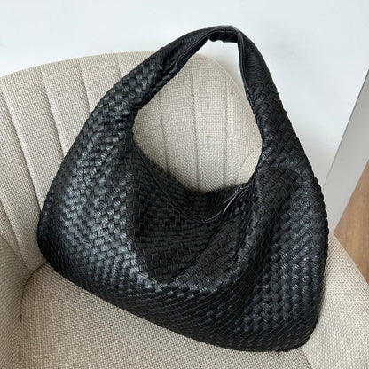 Intrecciato Woven Shoulder Tote