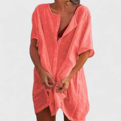 Women's Button-Down Beach Shirt and Shorts Set