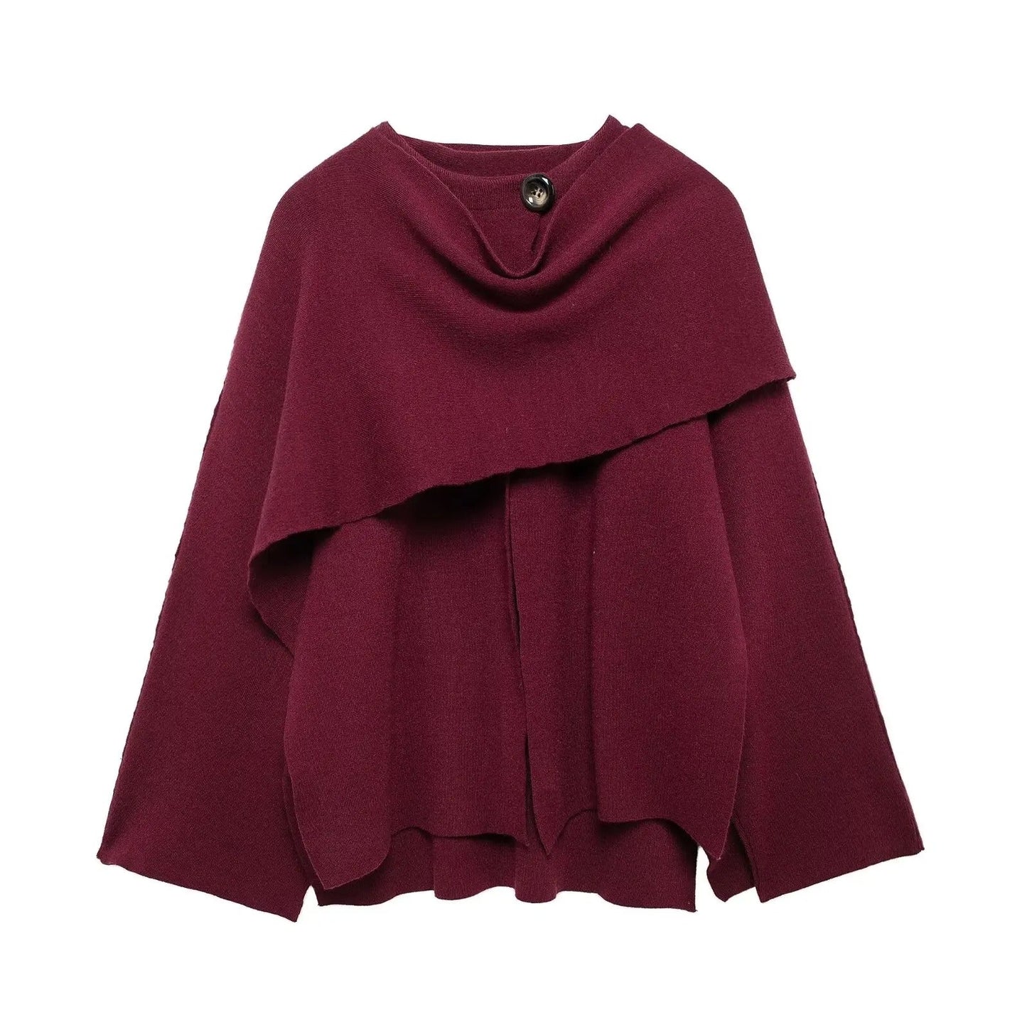 Flowing Draped Cape Overcoat