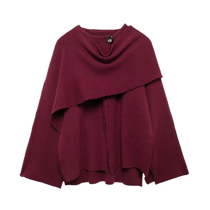 Flowing Draped Cape Overcoat