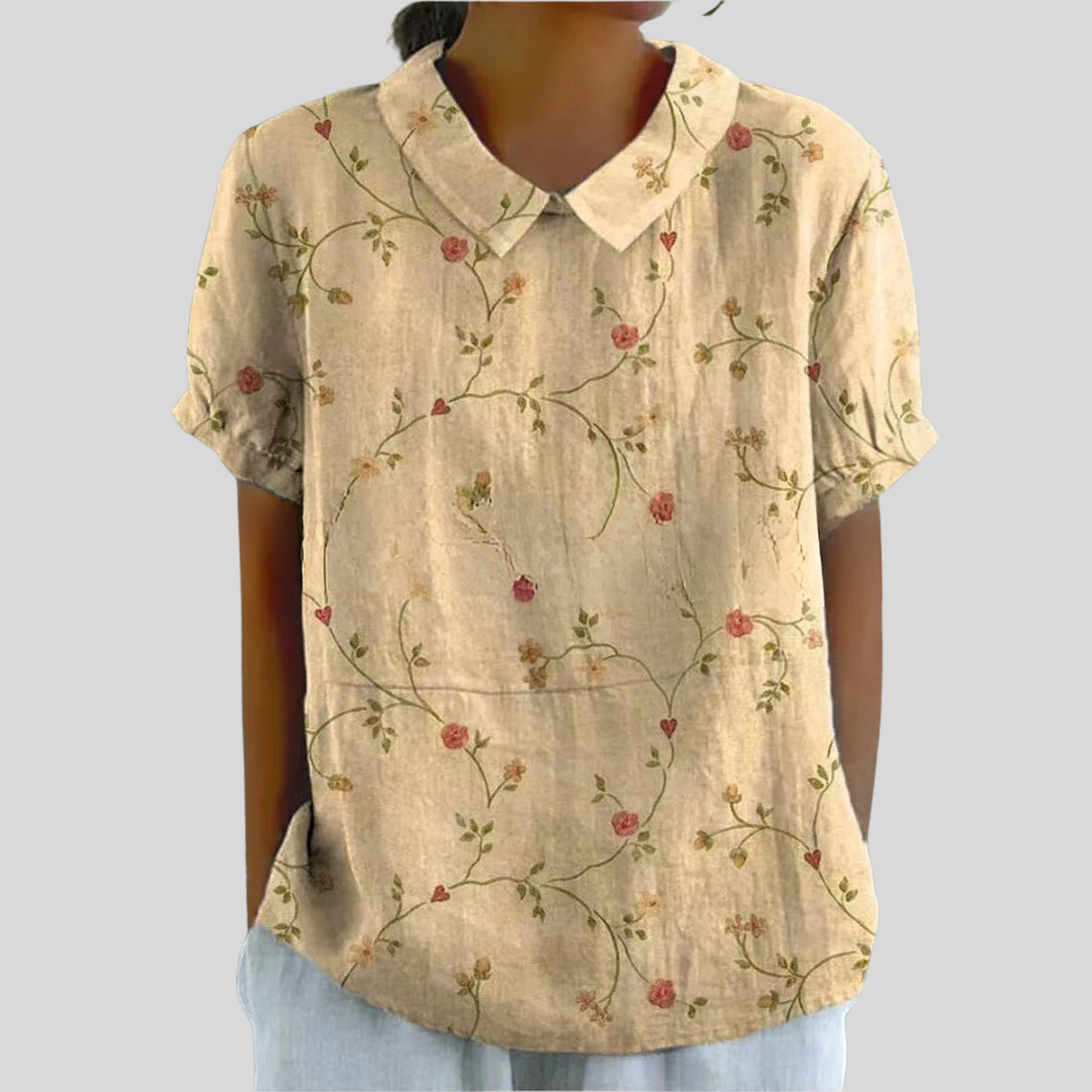Floral Print Collared Casual Shirt