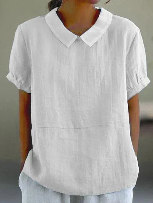 Peter Pan Collar Linen Shirt