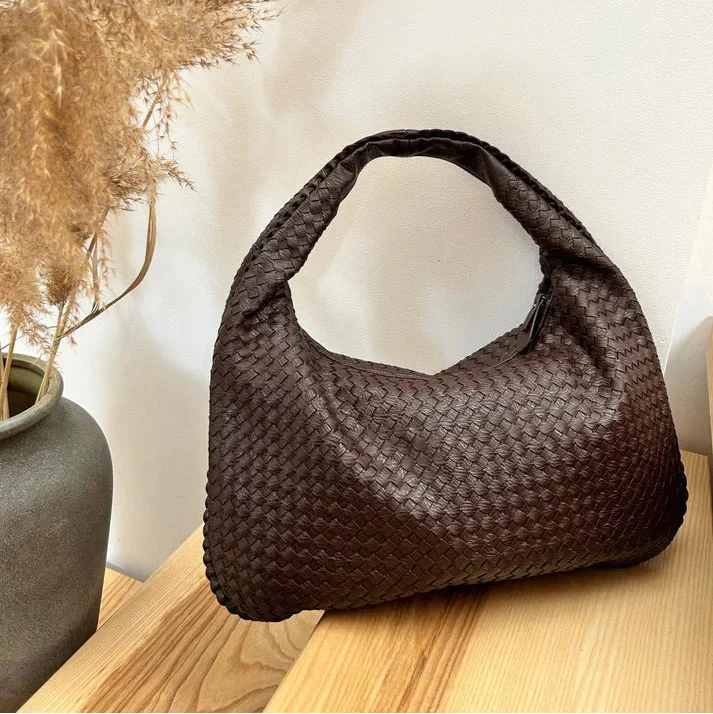 Intrecciato Woven Shoulder Tote
