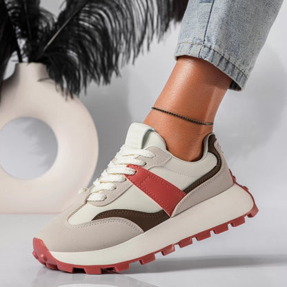 Women's Platform Sole Lace-Up Trainers