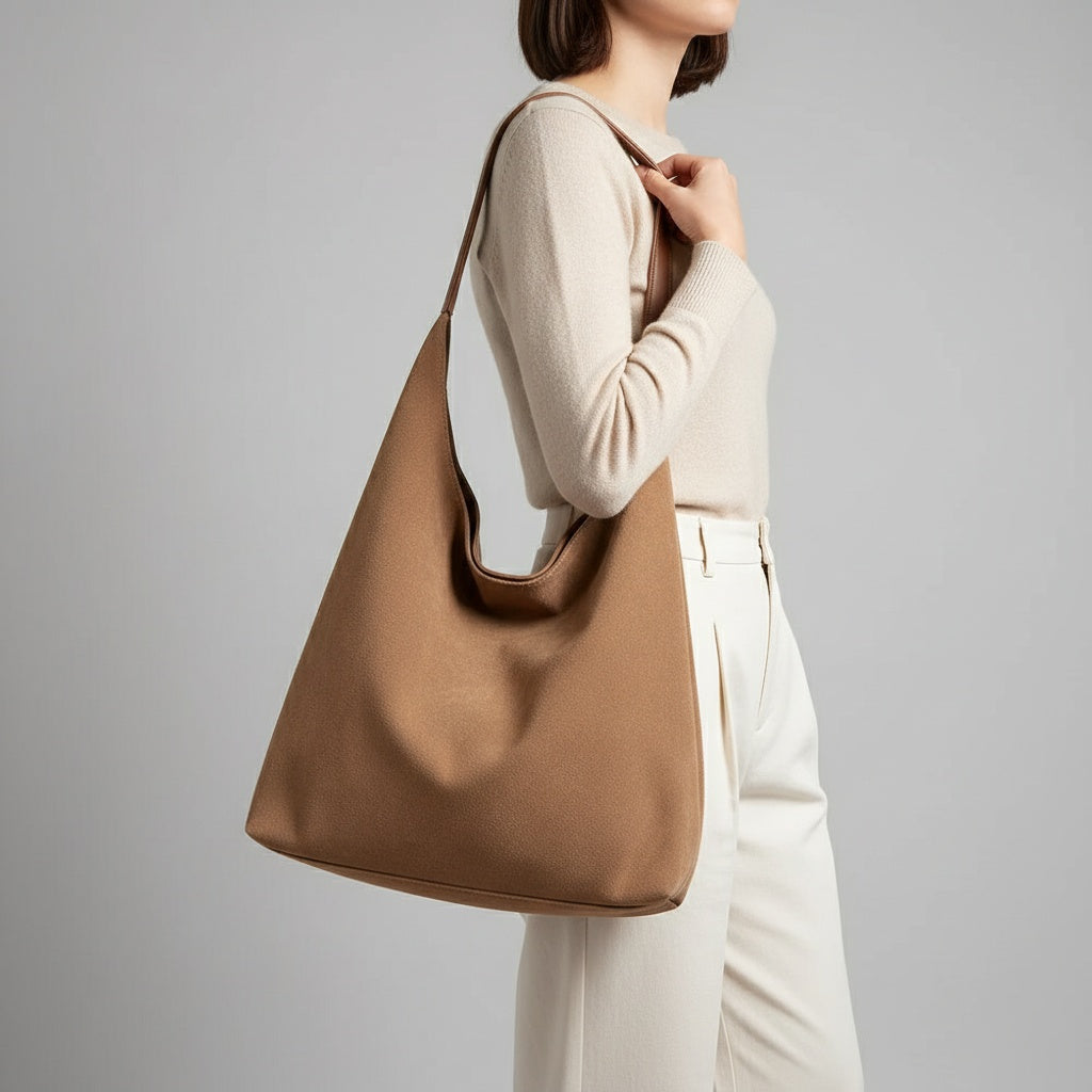 Slouchy Faux Suede Shoulder Bag