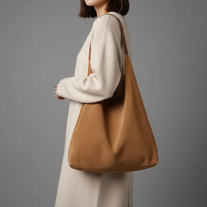 Slouchy Faux Suede Shoulder Bag