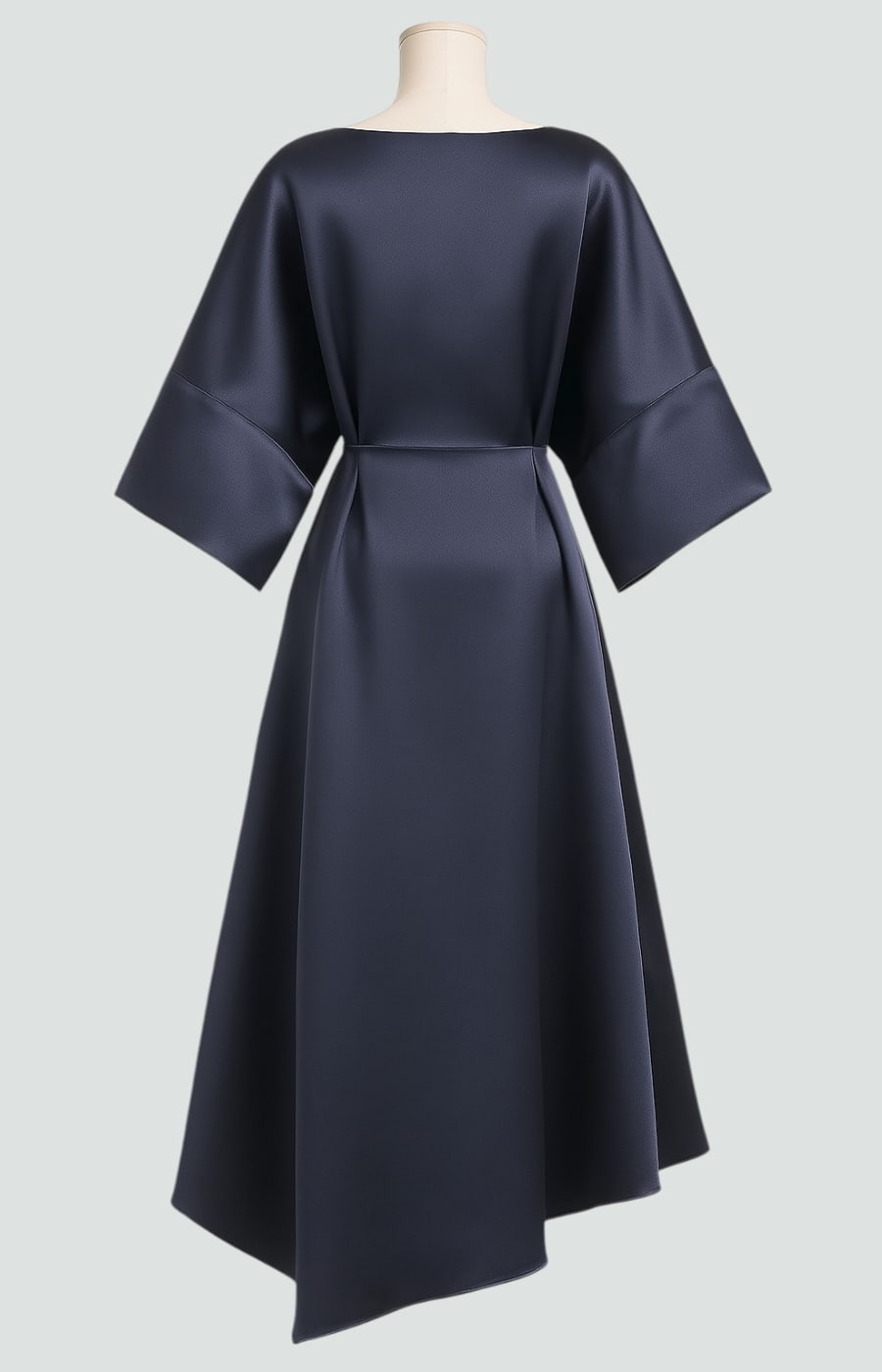 Draped Evening Maxi Dress with Brooch Accent