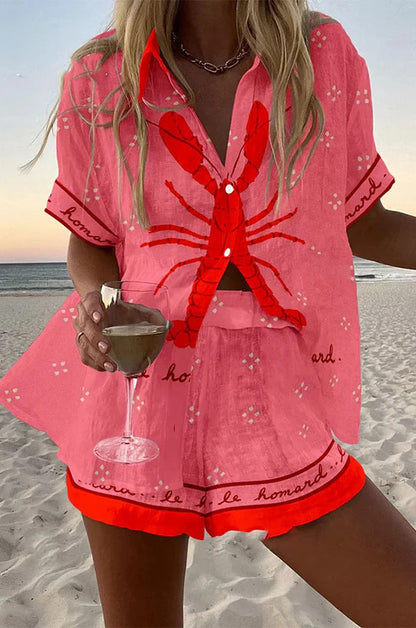 Women's Breezy Holiday Top and Shorts Co-Ord
