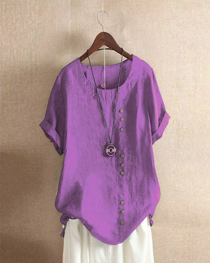 Women's Button-Detail Short-Sleeve Top