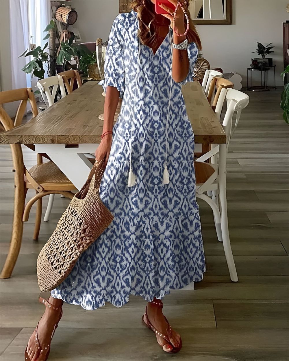 Bohemian Style Lightweight Wrap Dress