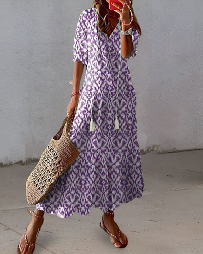 Bohemian Style Lightweight Wrap Dress
